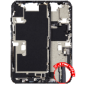 Mid-Frame Housing  W/ Charging Port Flex & Small Parts  For iPhone 16 Pro (EU / Global Version) (Used OEM Pull: Grade B) (Black Titanium)