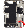 Mid-Frame Housing  W/ Charging Port Flex & Small Parts  For iPhone 16 Pro (EU / Global Version) (Used OEM Pull: Grade B) (Natural Titanium)