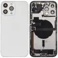 Back Housing W/ Charging Port Flex & Small Parts  For iPhone 13 Pro Max (EU / Global Version) (Used OEM Pull: Grade C) (Silver)