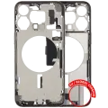 Mid-Frame Housing  W/ Charging Port Flex & Small Parts  For iPhone 15 Pro Max (EU / Global Version) (Used OEM Pull: Grade B) (Natural Titanium)