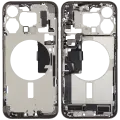 Mid-Frame Housing  W/ Charging Port Flex & Small Parts  For iPhone 15 Pro Max (EU / Global Version) (Used OEM Pull: Grade B) (Natural Titanium)