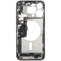 Mid-Frame Housing  W/ Charging Port Flex & Small Parts  For iPhone 15 Pro Max (EU / Global Version) (Used OEM Pull: Grade C) (Natural Titanium)