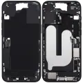 Mid-Frame Housing  W/ Charging Port Flex & Small Parts  For iPhone 16 Plus (US Version) (Used OEM Pull: Grade A) (Black)