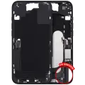 Mid-Frame Housing  W/ Charging Port Flex & Small Parts  For iPhone 16 Plus (US Version) (Used OEM Pull: Grade B) (Black)