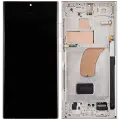 OLED Assembly With Frame For Samsung Galaxy S23 Ultra (US & International) (Aftermarket Plus) (120Hz) (Cream)