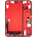 Mid-Frame Housing  W/ Charging Port Flex & Small Parts  For iPhone 14 Plus (US Version) (Used OEM Pull: Grade A) (Red)