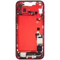 Mid-Frame Housing  W/ Charging Port Flex & Small Parts  For iPhone 14 Plus (US Version) (Used OEM Pull: Grade A) (Red)