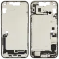 Mid-Frame Housing  W/ Charging Port Flex & Small Parts  For iPhone 14 Plus (US Version) (Used OEM Pull: Grade A) (Starlight)