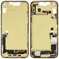 Mid-Frame Housing  W/ Charging Port Flex & Small Parts  For iPhone 14 Plus (US Version) (Used OEM Pull: Grade A) (Yellow)