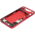 Mid-Frame Housing  W/ Charging Port Flex & Small Parts  For iPhone 14 Plus (US Version) (Used OEM Pull: Grade B) (Red)