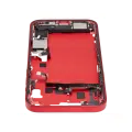Mid-Frame Housing  W/ Charging Port Flex & Small Parts  For iPhone 14 Plus (US Version) (Used OEM Pull: Grade C) (Red)