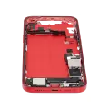Mid-Frame Housing  W/ Charging Port Flex & Small Parts  For iPhone 14 Plus (US Version) (Used OEM Pull: Grade C) (Red)