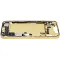 Mid-Frame Housing  W/ Charging Port Flex & Small Parts  For iPhone 14 Plus (US Version) (Used OEM Pull: Grade C) (Yellow)