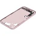 Mid-Frame Housing  W/ Charging Port Flex & Small Parts  For iPhone 15 (US Version) (Used OEM Pull: Grade A) (Pink)