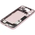 Mid-Frame Housing  W/ Charging Port Flex & Small Parts  For iPhone 15 (US Version) (Used OEM Pull: Grade A) (Pink)