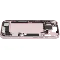 Mid-Frame Housing  W/ Charging Port Flex & Small Parts  For iPhone 15 (US Version) (Used OEM Pull: Grade C) (Pink)