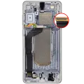 OLED Assembly With Frame Compatible For Samsung Galaxy S25 Edge (Service Pack) (Titanium Silver)