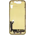 Mid-Frame Housing  W/ Charging Port Flex & Small Parts  For iPhone 14 (US Version) (Used OEM Pull: Grade A) (Yellow)