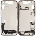 Mid-Frame Housing  W/ Charging Port Flex & Small Parts  For iPhone 14 (US Version) (Used OEM Pull: Grade C) (Starlight)