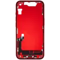 Mid-Frame Housing  W/ Charging Port Flex & Small Parts  For iPhone 14 (US Version) (Used OEM Pull: Grade B) (Red)