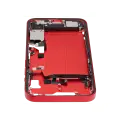 Mid-Frame Housing  W/ Charging Port Flex & Small Parts  For iPhone 14 (US Version) (Used OEM Pull: Grade B) (Red)