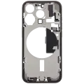 Mid-Frame Housing  W/ Charging Port Flex & Small Parts  For iPhone 15 Pro (EU / Global Version) (Used OEM Pull: Grade C) (Natural Titanium)