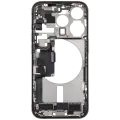 Mid-Frame Housing  W/ Charging Port Flex & Small Parts  For iPhone 15 Pro (EU / Global Version) (Used OEM Pull: Grade C) (Natural Titanium)