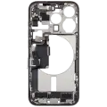 Mid-Frame Housing  W/ Charging Port Flex & Small Parts  For iPhone 15 Pro (EU / Global Version) (Used OEM Pull: Grade B) (White Titanium)