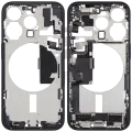 Mid-Frame Housing  W/ Charging Port Flex & Small Parts  For iPhone 15 Pro (EU / Global Version) (Used OEM Pull: Grade B) (Blue Titanium)