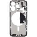 Mid-Frame Housing  W/ Charging Port Flex & Small Parts  For iPhone 15 Pro (EU / Global Version) (Used OEM Pull: Grade A) (White Titanium)
