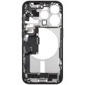 Mid-Frame Housing  W/ Charging Port Flex & Small Parts  For iPhone 15 Pro (EU / Global Version) (Used OEM Pull: Grade A) (Blue Titanium)