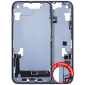 Mid-Frame Housing  W/ Charging Port Flex & Small Parts  For iPhone 14 (EU / Global Version) (Used OEM Pull: Grade C) (Blue)
