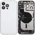 Back Housing W/ Charging Port Flex & Small Parts  For iPhone 14 Pro Max (US Version) (Used OEM Pull: Grade B) (Silver)
