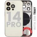 Back Housing W/ Charging Port Flex & Small Parts  For iPhone 14 Pro (EU / Global Version) (Used OEM Pull: Grade B) (Gold)
