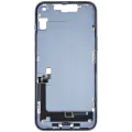 Mid-Frame Housing  W/ Charging Port Flex & Small Parts  For iPhone 14 Plus (US Version) (Used OEM Pull: Grade B) (Blue)