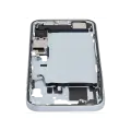 Mid-Frame Housing  W/ Charging Port Flex & Small Parts  For iPhone 15 Plus (US Version) (Used OEM Pull: Grade A) (Blue)