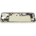 Mid-Frame Housing  W/ Charging Port Flex & Small Parts  For iPhone 15 Plus (US Version) (Used OEM Pull: Grade A) (Yellow)