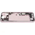 Mid-Frame Housing  W/ Charging Port Flex & Small Parts  For iPhone 15 Plus (US Version) (Used OEM Pull: Grade A) (Pink)