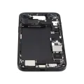 Mid-Frame Housing  W/ Charging Port Flex & Small Parts  For iPhone 15 Plus (US Version) (Used OEM Pull: Grade B) (Black)
