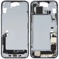 Mid-Frame Housing  W/ Charging Port Flex & Small Parts  For iPhone 15 Plus (US Version) (Used OEM Pull: Grade B) (Blue)