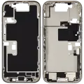 Mid-Frame Housing  W/ Charging Port Flex & Small Parts  For iPhone 16 Pro (US Version) (Used OEM Pull: Grade C) (White Titanium)