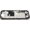Mid-Frame Housing  W/ Charging Port Flex & Small Parts  For iPhone 16 Pro (US Version) (Used OEM Pull: Grade C) (Black Titanium)