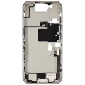 Mid-Frame Housing  W/ Charging Port Flex & Small Parts  For iPhone 16 Pro (US Version) (Used OEM Pull: Grade B) (White Titanium)
