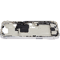 Mid-Frame Housing  W/ Charging Port Flex & Small Parts  For iPhone 16 Pro (US Version) (Used OEM Pull: Grade A) (White Titanium)