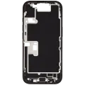 Mid-Frame Housing  W/ Charging Port Flex & Small Parts  For iPhone 16 Pro (US Version) (Used OEM Pull: Grade A) (Black Titanium)