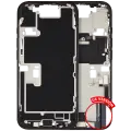 Mid-Frame Housing  W/ Charging Port Flex & Small Parts  For iPhone 16 Pro (US Version) (Used OEM Pull: Grade A) (Black Titanium)