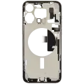 Mid-Frame Housing  W/ Charging Port Flex & Small Parts  For iPhone 15 Pro Max (US Version) (Used OEM Pull: Grade C) (White Titanium)
