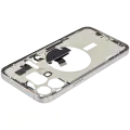 Mid-Frame Housing  W/ Charging Port Flex & Small Parts  For iPhone 15 Pro Max (US Version) (Used OEM Pull: Grade C) (White Titanium)