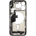 Mid-Frame Housing  W/ Charging Port Flex & Small Parts  For iPhone 15 Pro Max (US Version) (Used OEM Pull: Grade C) (Black Titanium)