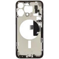 Mid-Frame Housing  W/ Charging Port Flex & Small Parts  For iPhone 15 Pro Max (US Version) (Used OEM Pull: Grade B) (Natural Titanium)